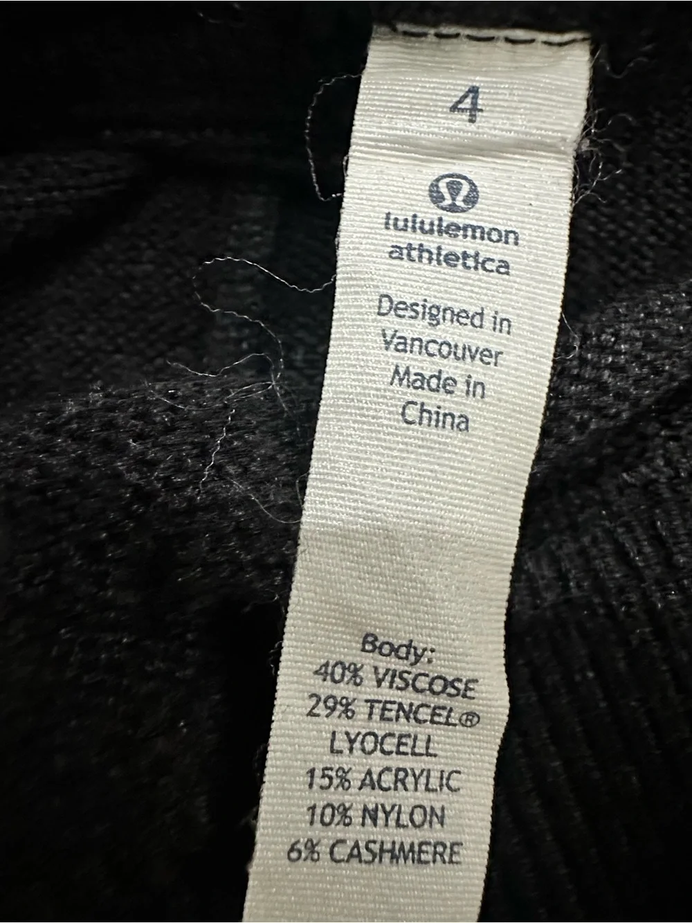 Lululemon Sweet Savasana Sweater Pant Heathered Black, size 4